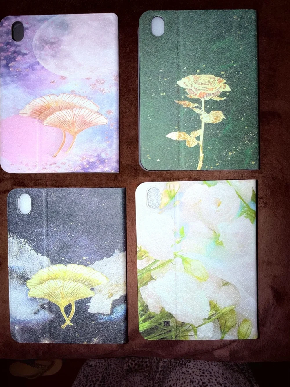 Amazon Floral Tablet Folio Case Set - Pink, Green, Black, White